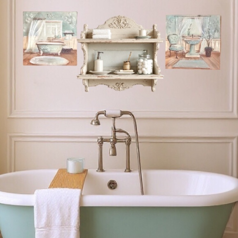 Icanvas Canvas Art Set of 2 “Aqua Blossom Bath I & II” Tre Sorelle Studios - Picture 2 of 7